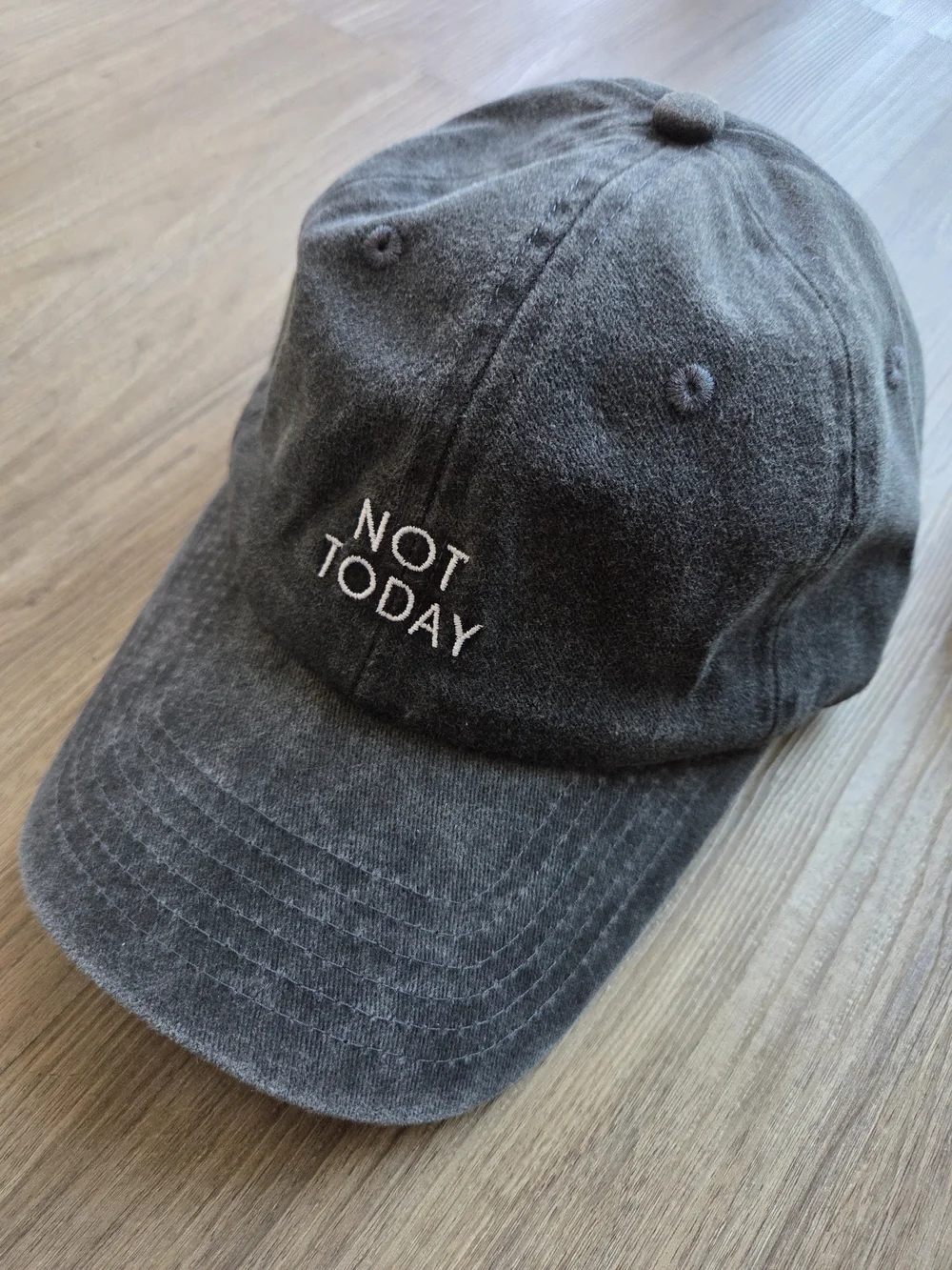 NWOT Caps: Arey Not Today Charcoal Gray & Biossance Sage Green Dad Hats Lot of 2